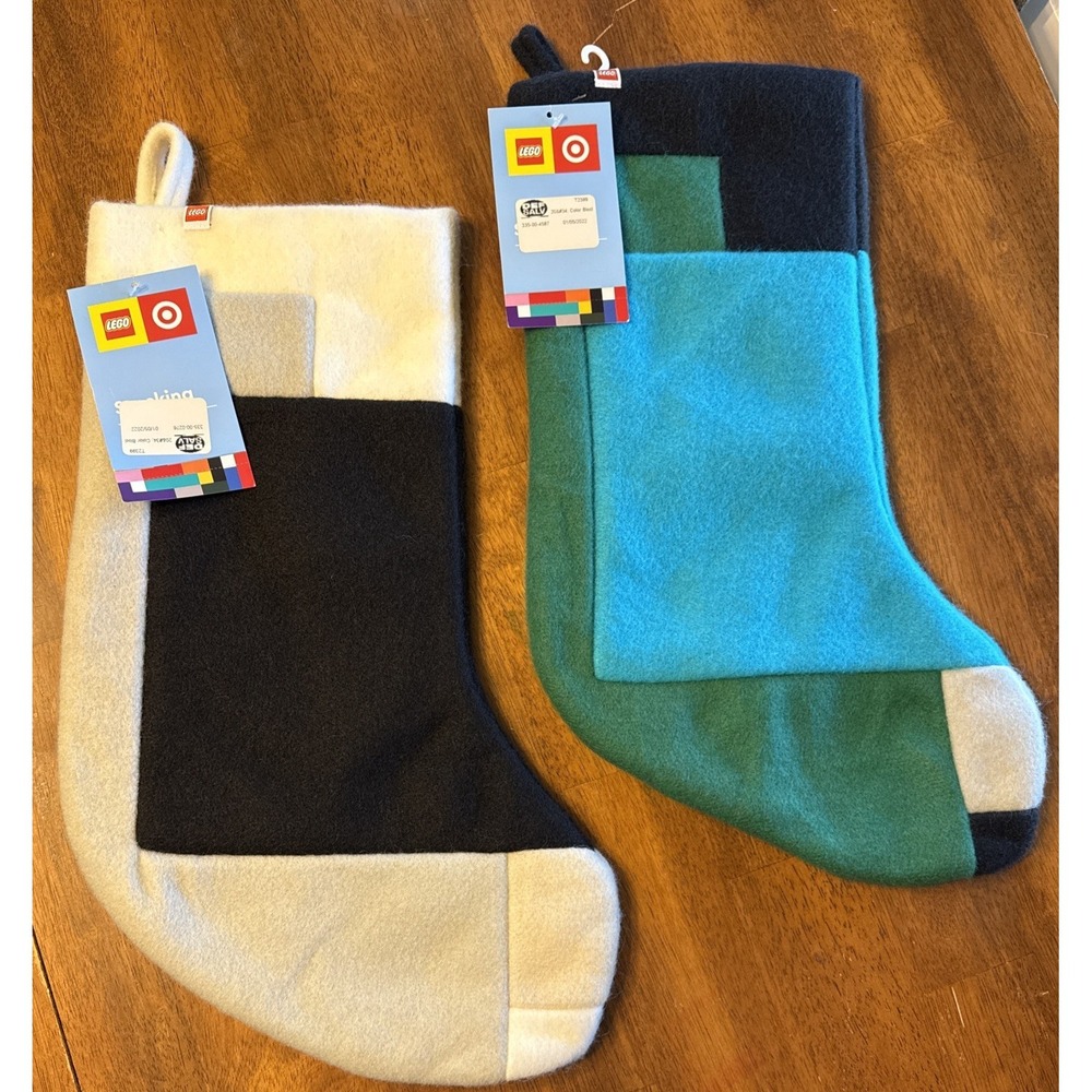 Lego Collection X Target 20" Color Block Felt Christmas Stockings Lot of‎ 2